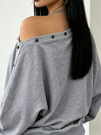 Studded Off Shoulder Long Sleeve T-Shirt 101001169495507 50 Affordable Fashion Under $100 Jerry's Apparel 