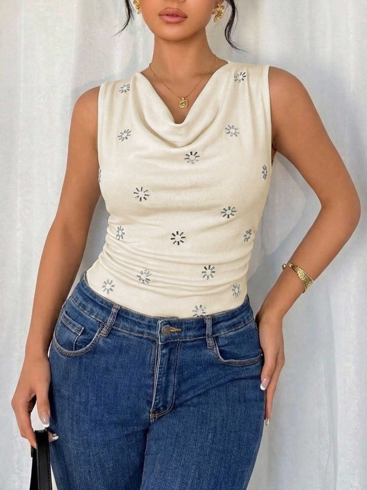 Cowl Neck Sleeveless Bodysuit 100100309133875 28 Affordable Fashion Under $100 Jerry's Apparel 