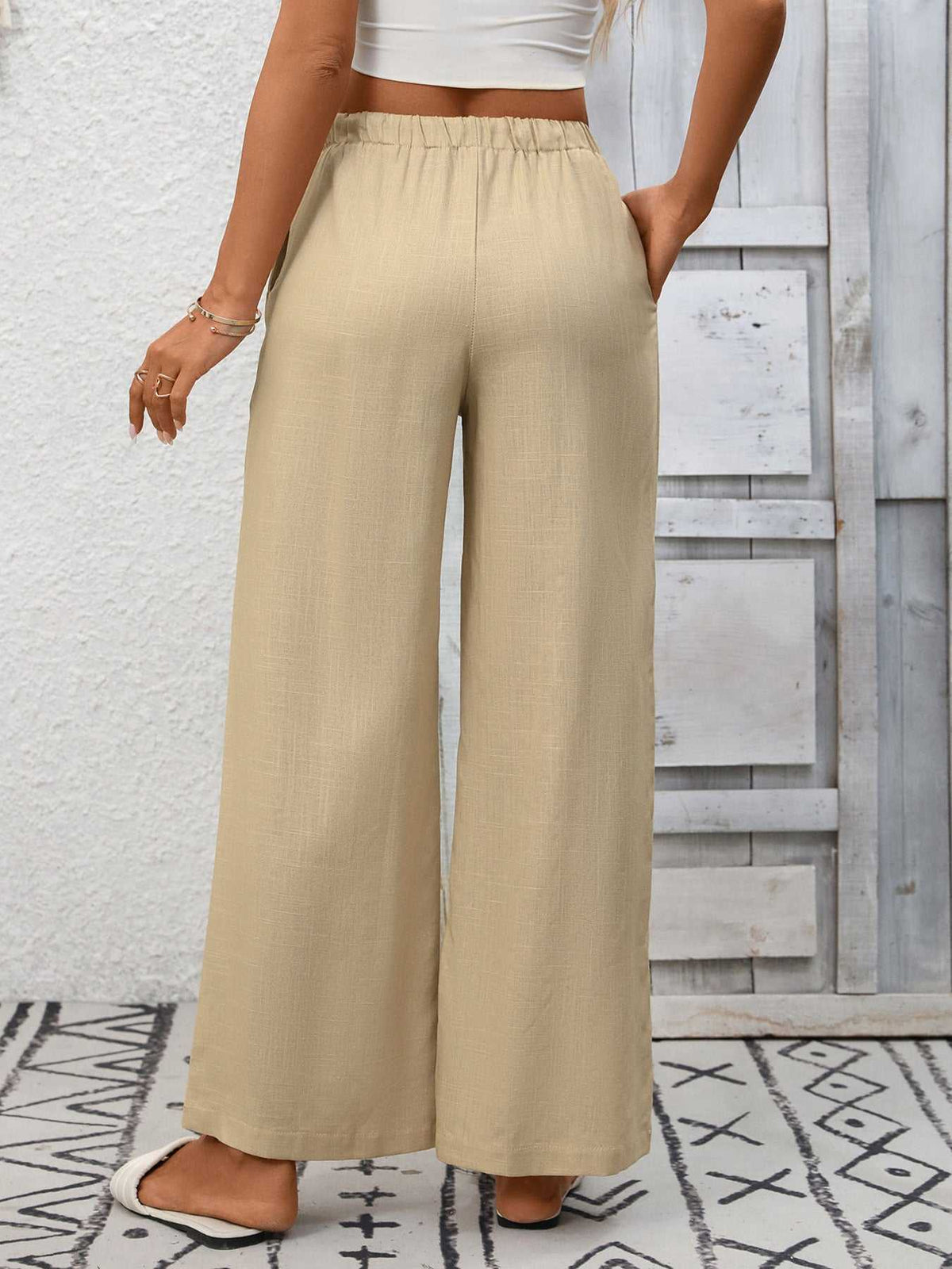 Drawstring High Waist Wide Leg Pants 100100990618349 39 Affordable Fashion Under $100 Jerry's Apparel 