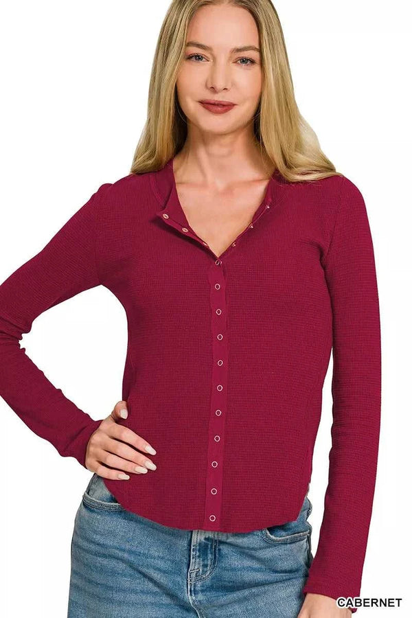 Zenana Double Knit Snap Button Shirts 100100835261881 28 Affordable Fashion Under $100 Jerry's Apparel 
