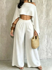 Boat Neck Crop Top and Wide-Leg Pants Set 101001634822589 57 Affordable Fashion Under $100 Jerry's Apparel 