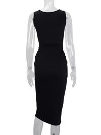 Sleeveless Cut-Out Ruched High-Slit Bodycon Dress 101001792800742 33 Gifts for Her Jerry's Apparel 
