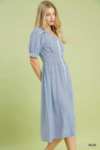 Umgee Striped Midi Dress with Front Zipper 100100674151367 62 Affordable Fashion Under $100 Jerry's Apparel 