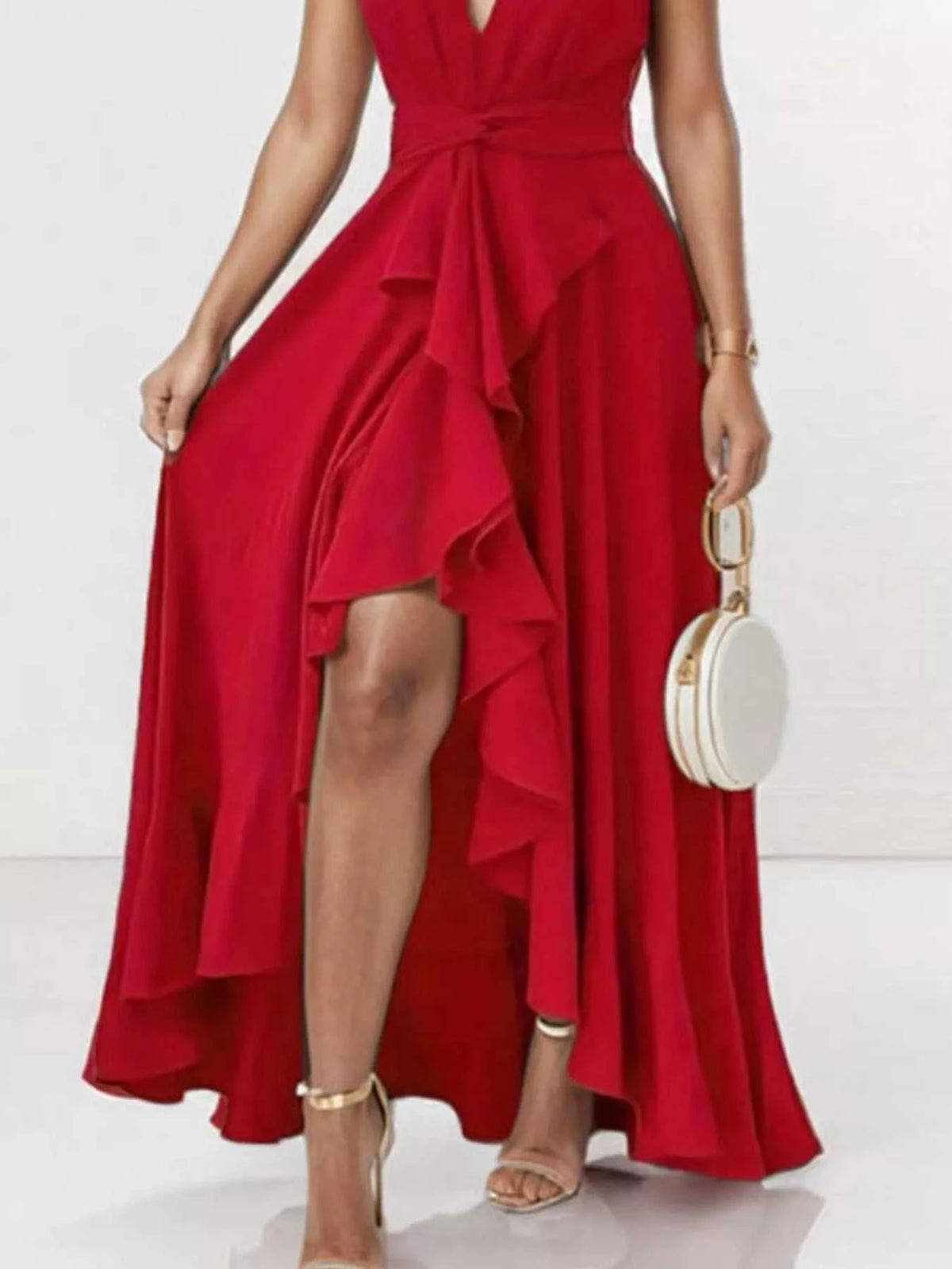 Full Size Ruffled High-Low Maxi Dress Plus Size 100100041251511 43 Affordable Fashion Under $100 Jerry's Apparel 