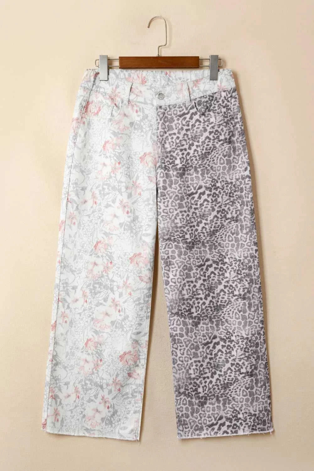 Floral and Leopard Print Wide-Leg Jeans 100100407191762 62 Affordable Fashion Under $100 Jerry's Apparel 