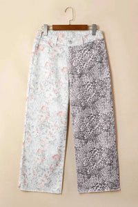Floral and Leopard Print Wide-Leg Jeans 100100407191762 62 Affordable Fashion Under $100 Jerry's Apparel 