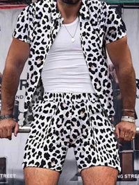 Men's Full Size Leopard Button Up Shirt and Shorts Set Plus Size 100400340393278 38 Affordable Fashion Under $100 Jerry's Apparel 