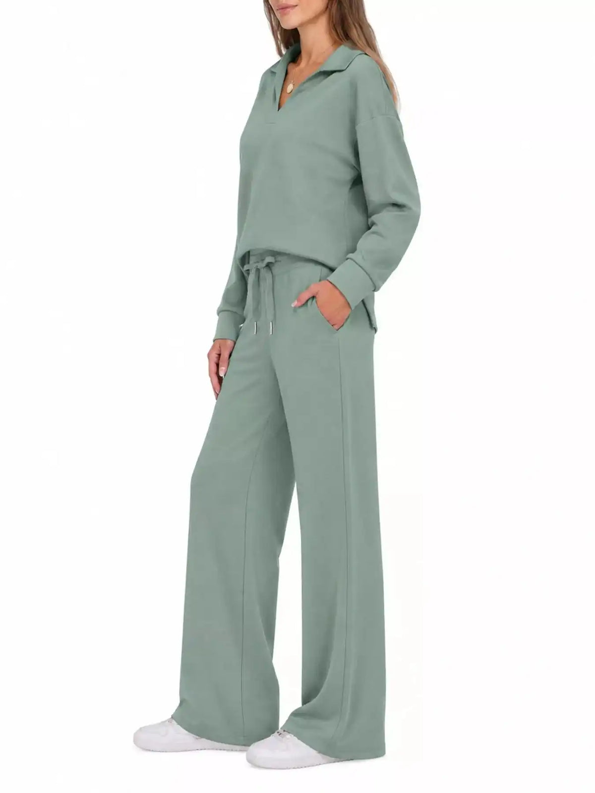 Dropped Shoulder Top and Pants Set 101001926020102 36 Gifts for Her Jerry's Apparel 