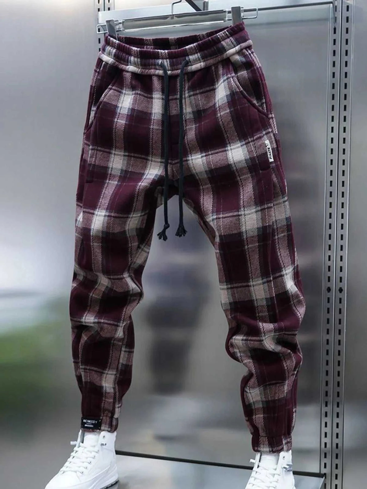 Men's Plus Size Plaid Drawstring Joggers 100400746661223 43 Affordable Fashion Under $100 Jerry's Apparel 