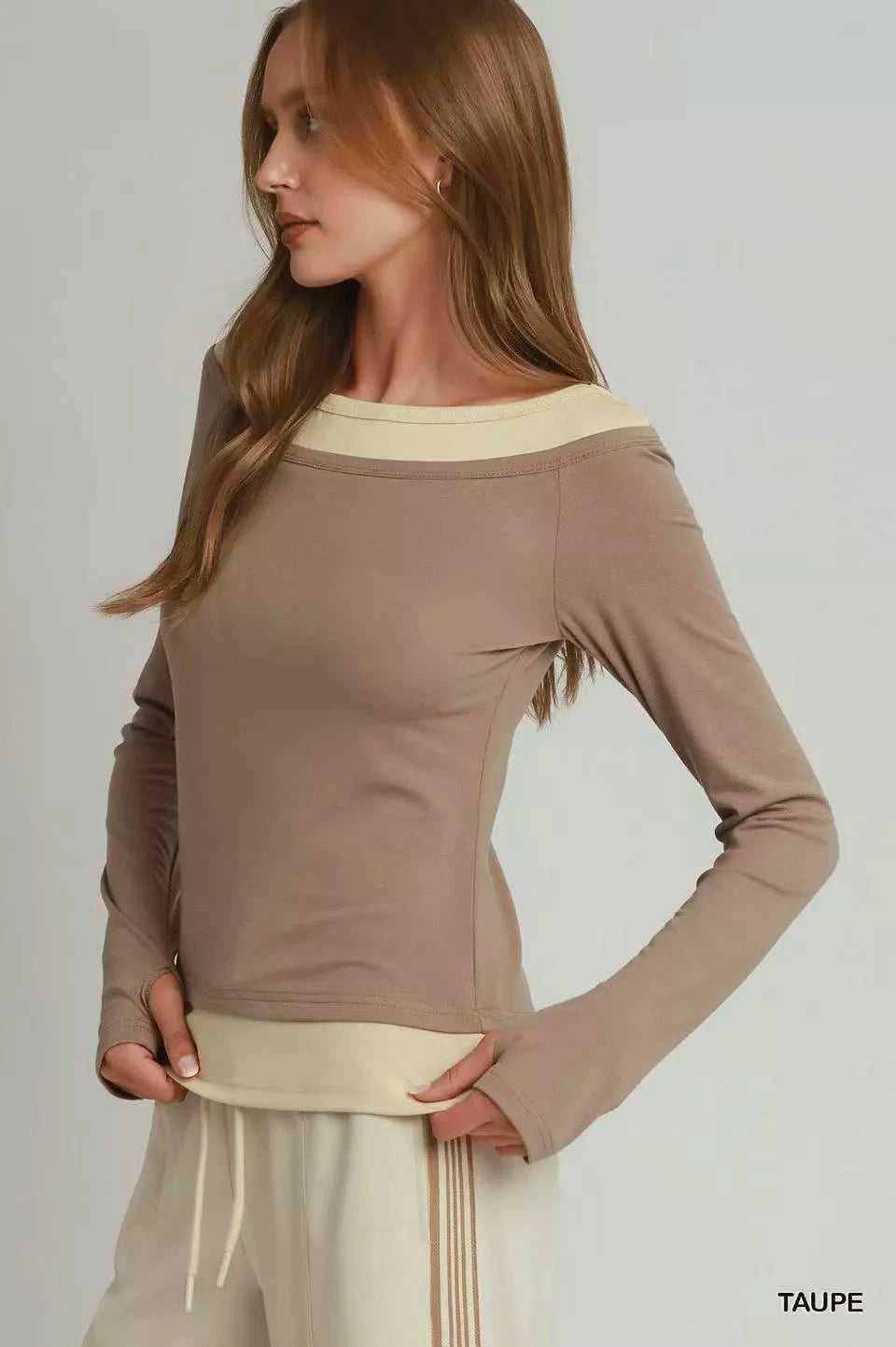 Umgee Layered Twofer Long Sleeve Top 100100592731663 42 Affordable Fashion Under $100 Jerry's Apparel 