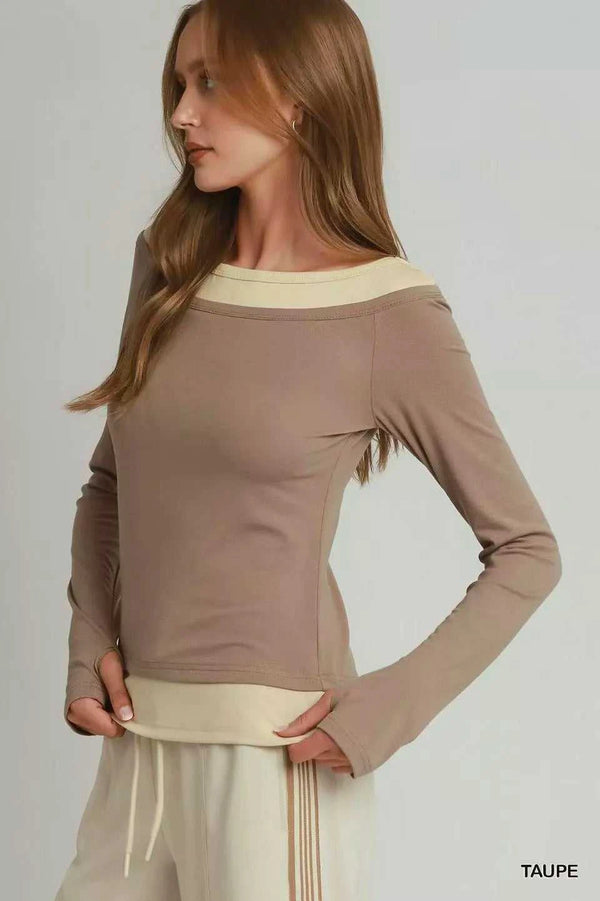 Umgee Layered Twofer Long Sleeve Top 100100592731663 42 Affordable Fashion Under $100 Jerry's Apparel 