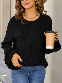 Pocket Detail Round Neck Sweater 100100321906852 48 Affordable Fashion Under $100 Jerry's Apparel 