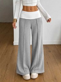 High-Waisted Wide-Leg Contrast Pants 100100682095947 36 Affordable Fashion Under $100 Jerry's Apparel 