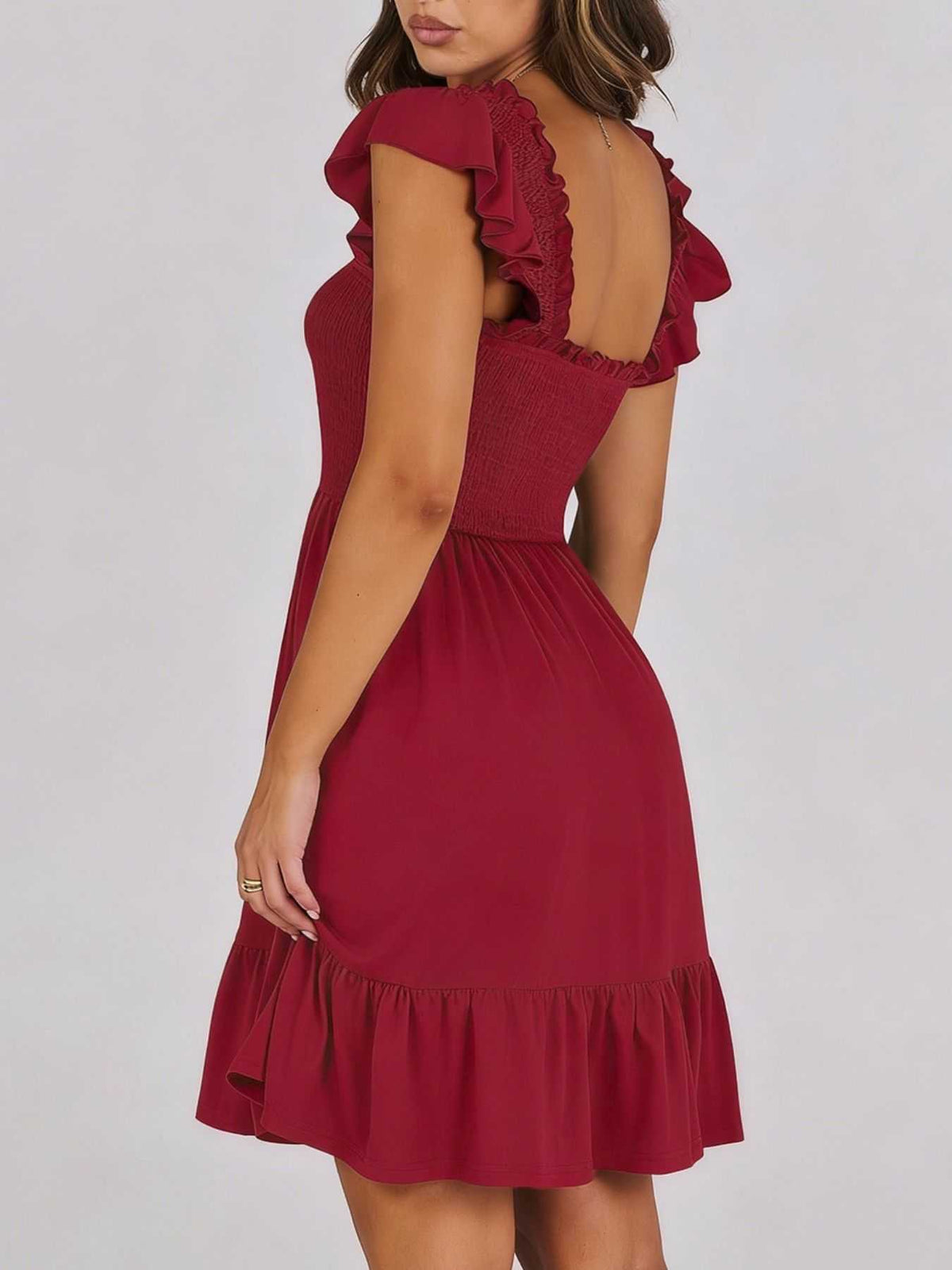 Smocked Ruffle Hem Mini Dress 100100088487178 33 Affordable Fashion Under $100 Jerry's Apparel 