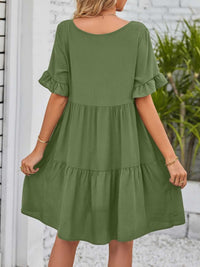Ruffled Sleeve Tiered Mini Dress 100100840870791 28 Affordable Fashion Under $100 Jerry's Apparel 