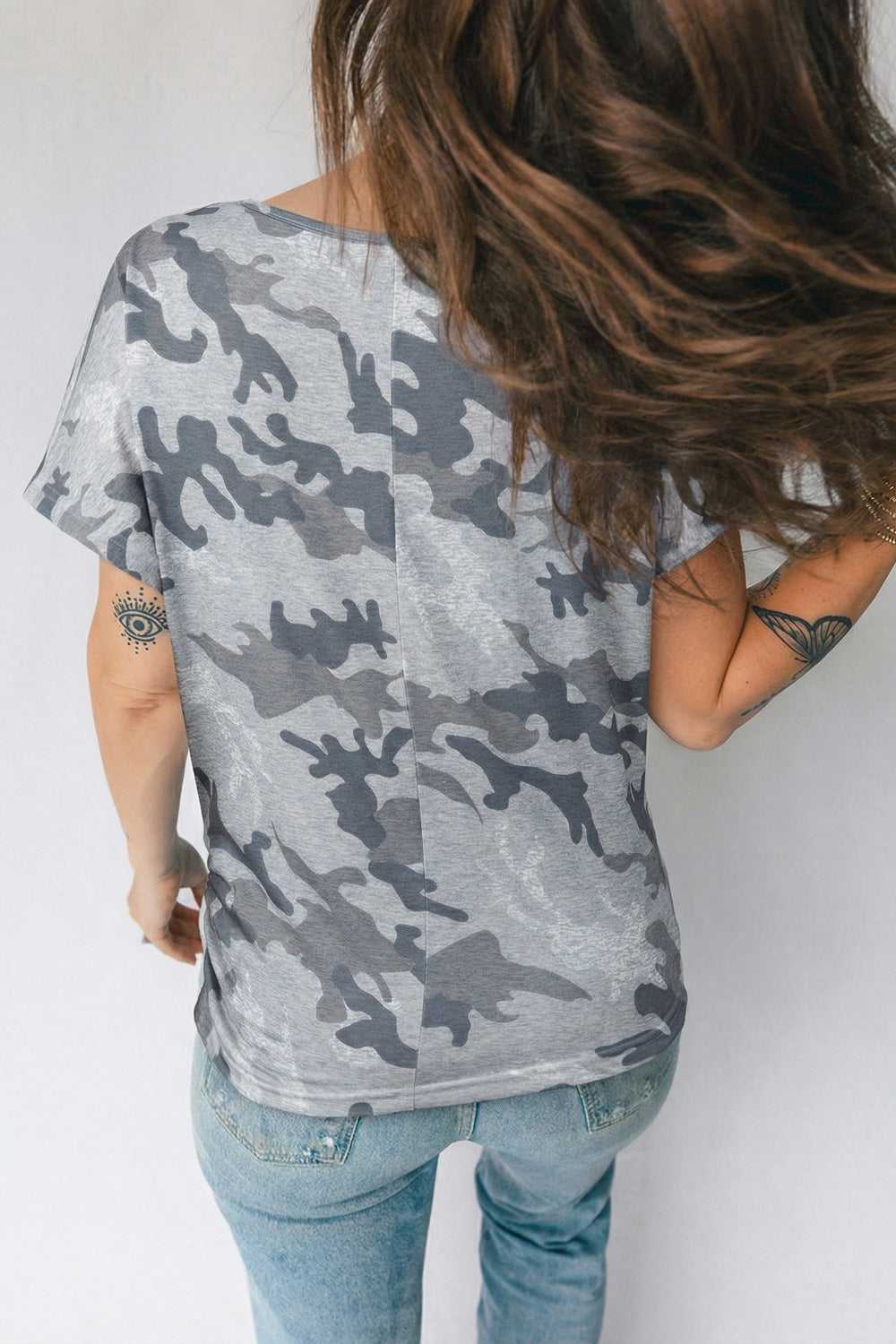 Camouflage Retro American Flag Printed Tee 100100445462884 25 Affordable Fashion Under $100 Jerry's Apparel 