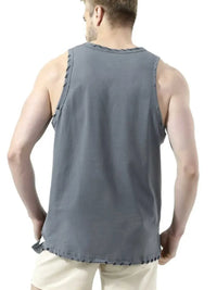 Men's Plus Size Distressed Hem Round Neck Tank 100400419775694 44 Affordable Fashion Under $100 Jerry's Apparel 