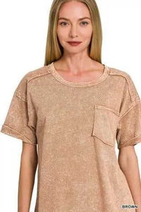 Zenana Halo Snow Washed Exposed Seam Top & Shorts Set 100100336301961 45 Affordable Fashion Under $100 Jerry's Apparel 