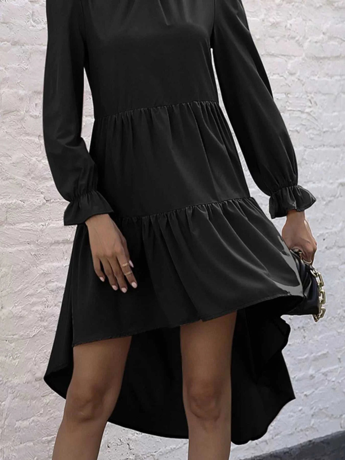 High-Low Flounce Sleeve Dress 100100575256203 31 Affordable Fashion Under $100 Jerry's Apparel 