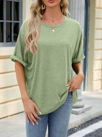 Casual Loose Fit Rolled Sleeve T-Shirt 100100846471189 23 Affordable Fashion Under $100 Jerry's Apparel 