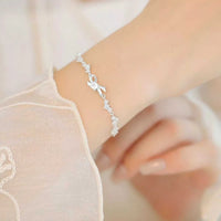 925 Sterling Silver Chain Bow Bracelet 100500004456042 49 Affordable Fashion Under $100 Jerry's Apparel 