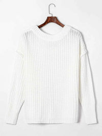 Ribbed Knit Round Neck Slouchy Chunky Sweater 100100533705787 48 Affordable Fashion Under $100 Jerry's Apparel 