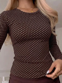 Long Sleeve Polka Dot Slim Fit T-Shirt 101001890142731 27 Affordable Fashion Under $100 Jerry's Apparel 