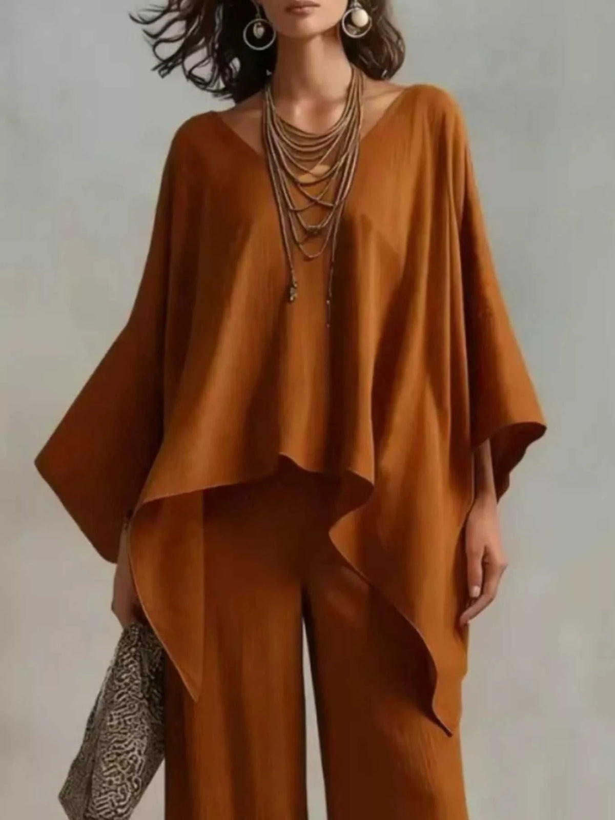 Full Size V-Neck Top and Pants Set Plus Size 100100054936187 40 Affordable Fashion Under $100 Jerry's Apparel 