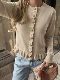 Ruffle Hem Button-Up Cardigan 100100909588028 39 Affordable Fashion Under $100 Jerry's Apparel 