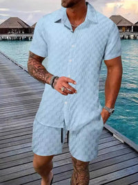 Men's Full Size Collared Neck Short Sleeve Top and Shorts Set Plus Size 100400916717549 40 Affordable Fashion Under $100 Jerry's Apparel 
