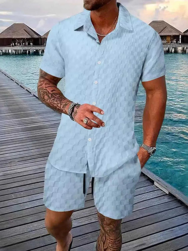 Men's Full Size Collared Neck Short Sleeve Top and Shorts Set Plus Size 100400916717549 40 Affordable Fashion Under $100 Jerry's Apparel 