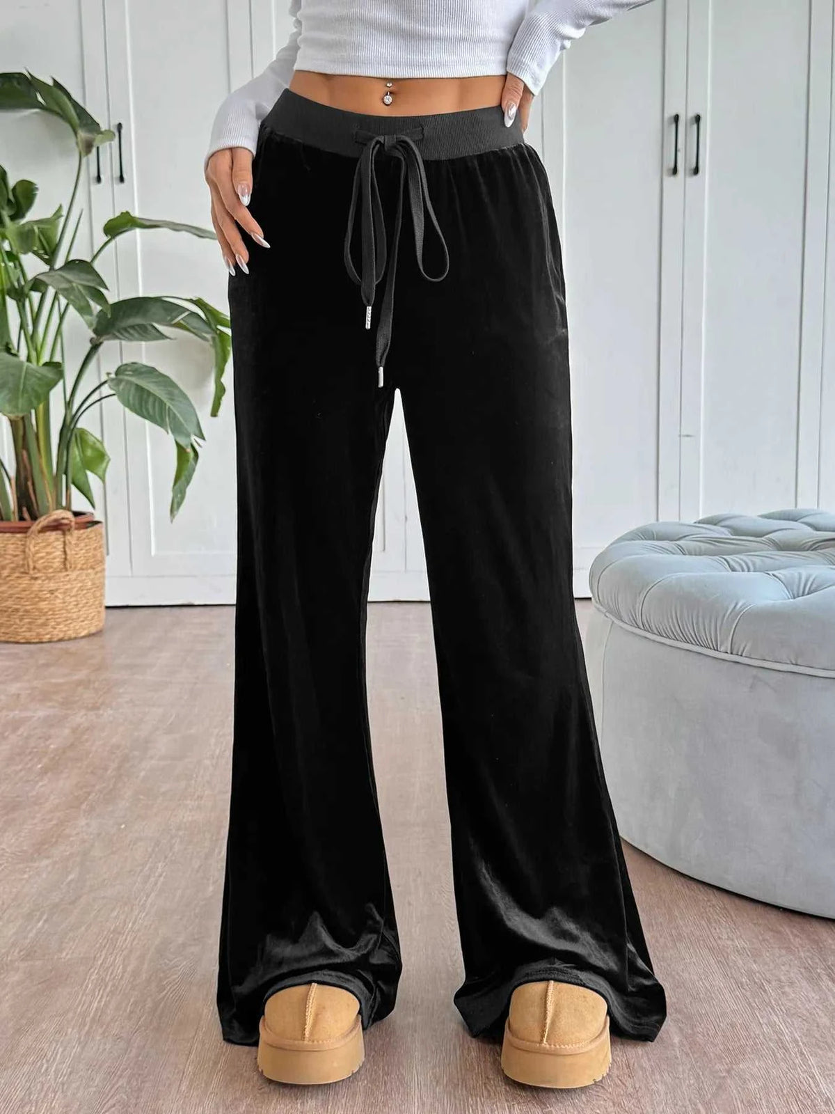 Wide-Leg Drawstring Pants 100100507541531 31 Affordable Fashion Under $100 Jerry's Apparel 