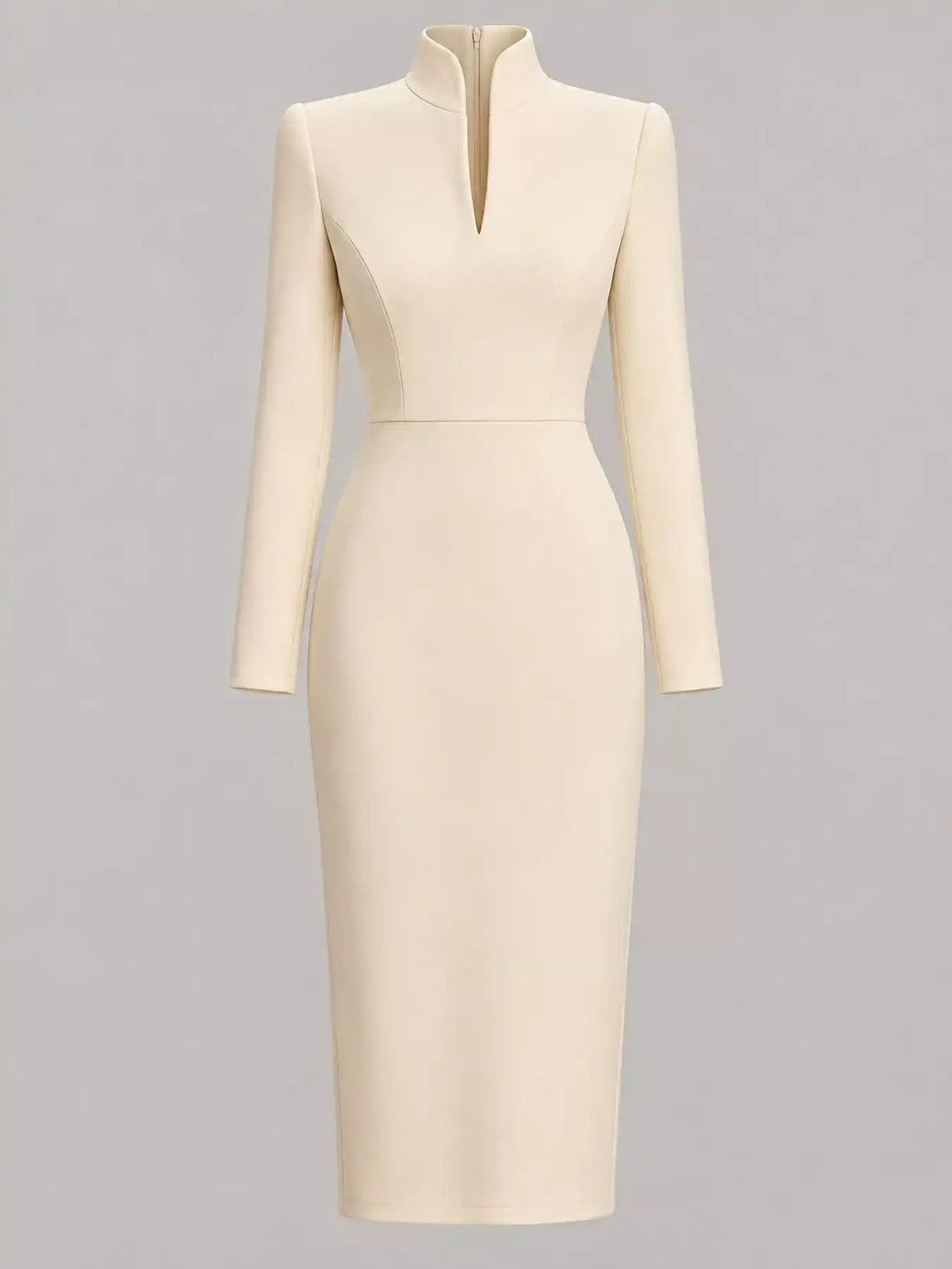 Full Size Stand-Collar Long-Sleeve Midi Dress Plus Size 101001432460062 48 Affordable Fashion Under $100 Jerry's Apparel 