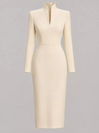 Full Size Stand-Collar Long-Sleeve Midi Dress Plus Size 101001432460062 48 Affordable Fashion Under $100 Jerry's Apparel 