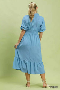 Umgee Ruffle V-Neck Midi Dress 100100042451797 62 Affordable Fashion Under $100 Jerry's Apparel 
