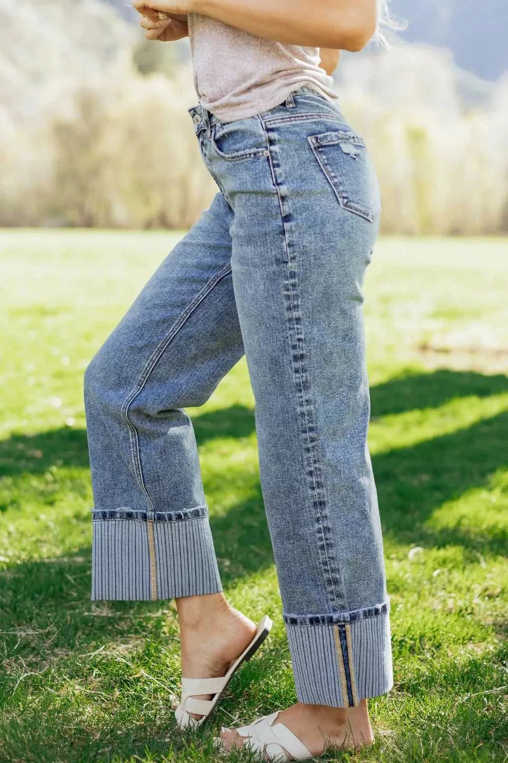 Cuffed Straight Loose Jeans 100100336722842 76 Affordable Fashion Under $100 Jerry's Apparel 