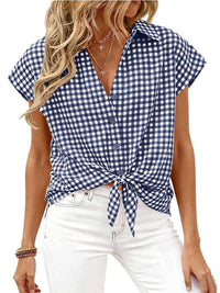 Gingham Print Button-Down Shirt 100100535526342 33 Affordable Fashion Under $100 Jerry's Apparel 