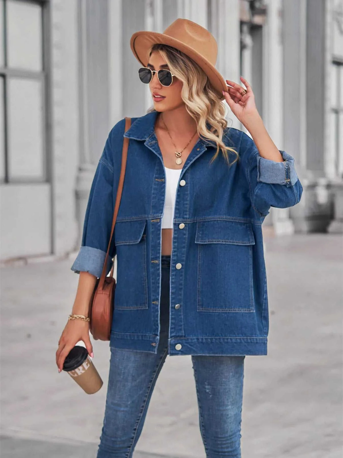 Button Up Long Sleeve Denim Jacket 100100658147198 64 Affordable Fashion Under $100 Jerry's Apparel 