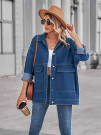 Button Up Long Sleeve Denim Jacket 100100658147198 64 Affordable Fashion Under $100 Jerry's Apparel 