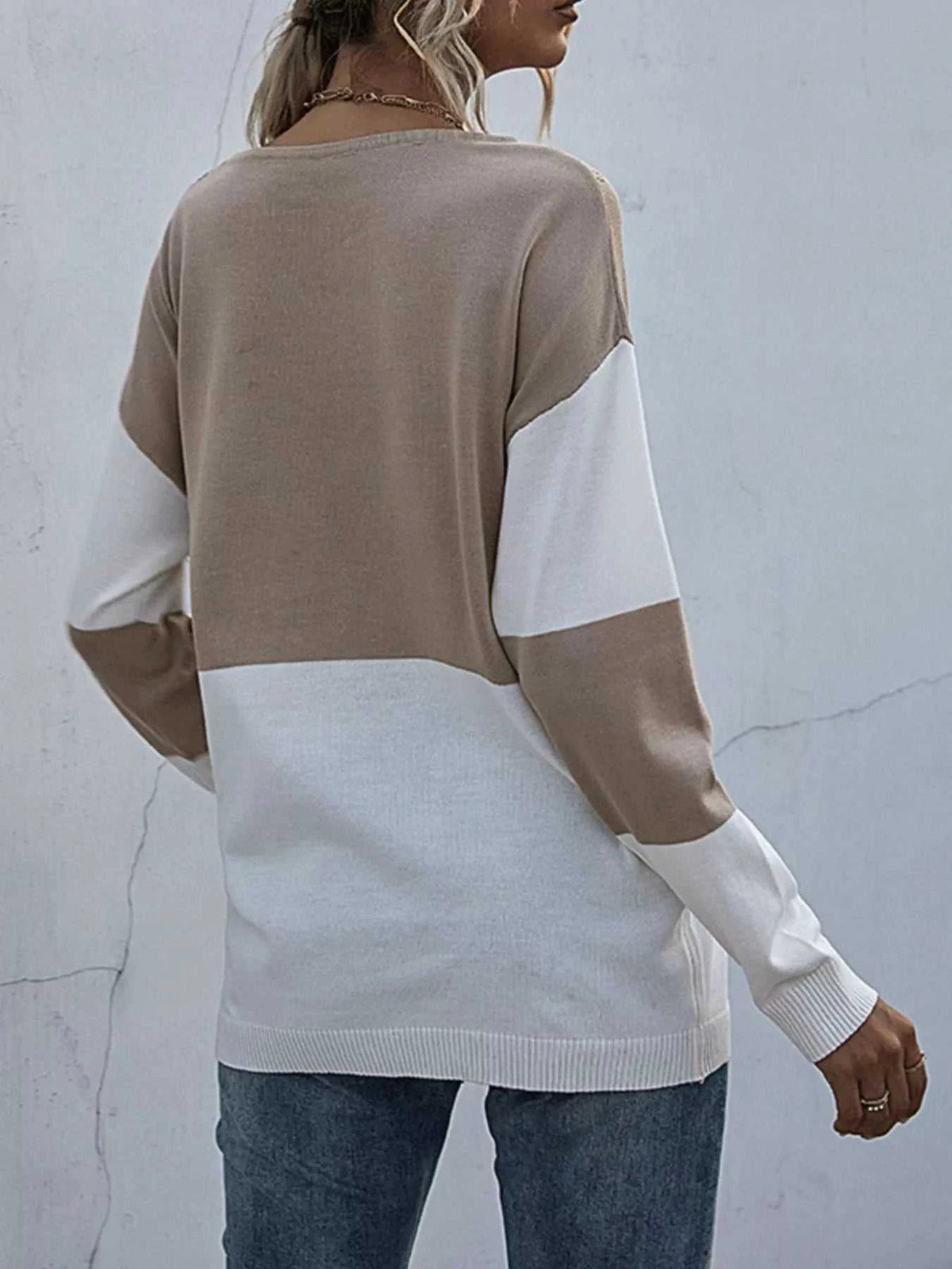 Color Block Round Neck Sweater 100100976966753 26 Affordable Fashion Under $100 Jerry's Apparel 