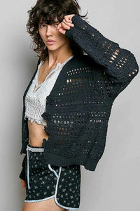 POL Open-Knit Floral Button Cardigan 100100621311311 66 Affordable Fashion Under $100 Jerry's Apparel 