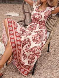 Printed V-Neck Cap Sleeve Dress 100100475035592 39 Affordable Fashion Under $100 Jerry's Apparel 