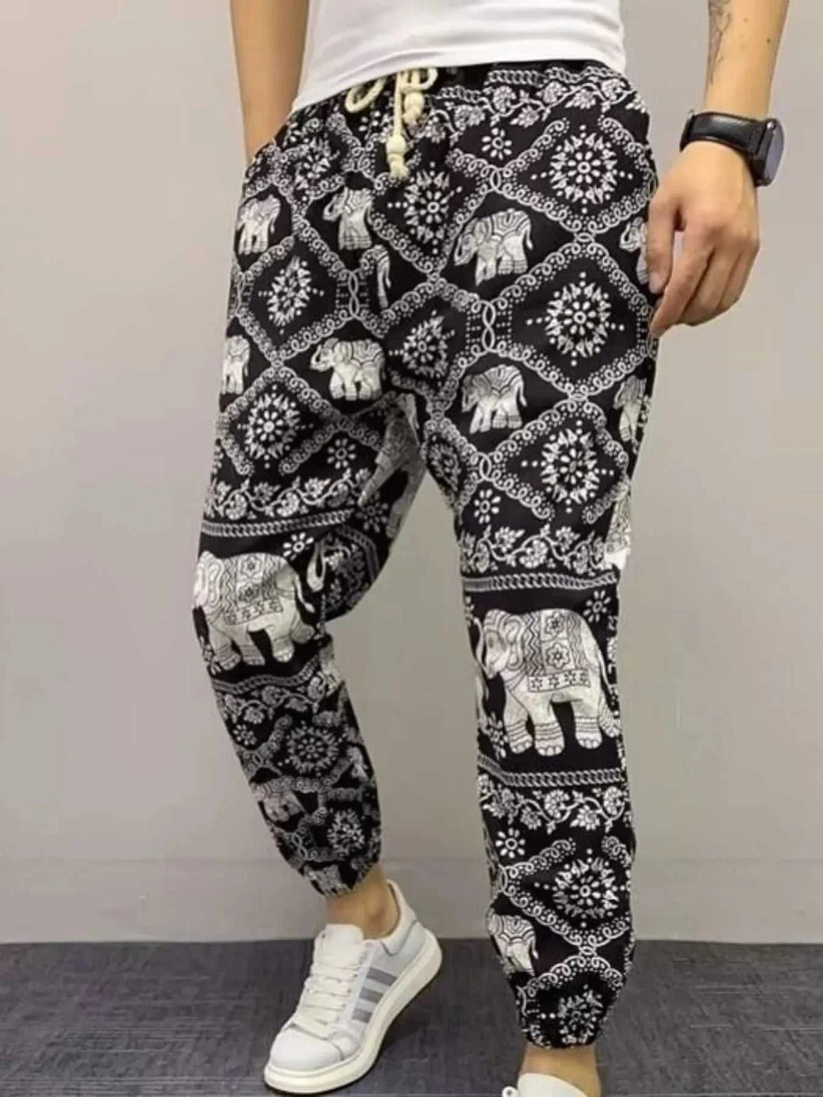 Men's Plus Size Printed Drawstring Joggers 100400682131694 34 Affordable Fashion Under $100 Jerry's Apparel 