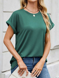 Casual Rolled Sleeve Solid Color T-Shirt 100100517201662 22 Affordable Fashion Under $100 Jerry's Apparel 