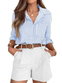 Striped Button-Down Long Sleeve Shirt 100100481859985 43 Affordable Fashion Under $100 Jerry's Apparel 