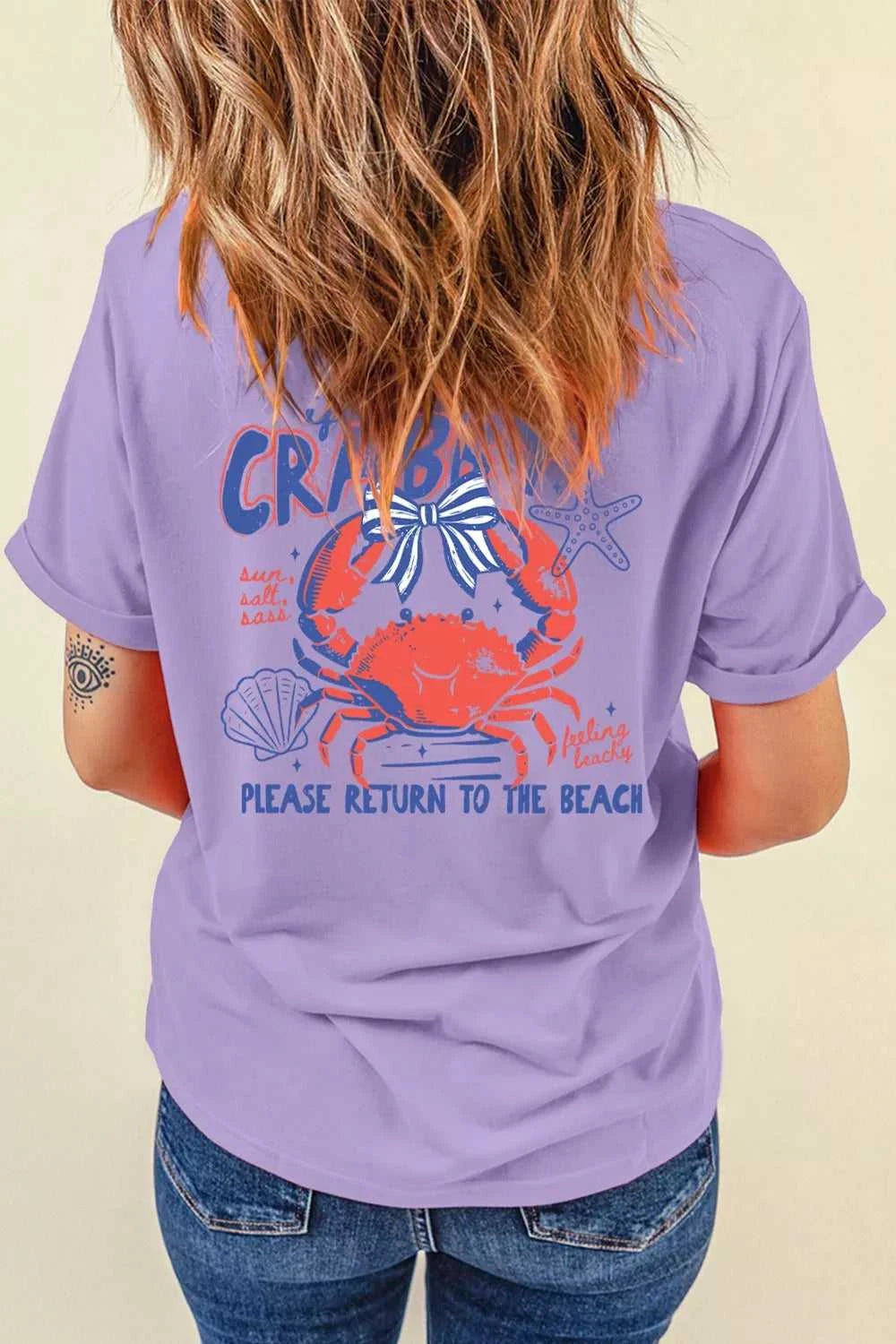 CRABBY Beach Day Graphic T Shirt 100100125414587 35 Affordable Fashion Under $100 Jerry's Apparel 