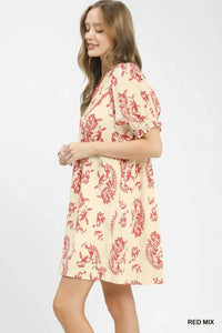 Umgee Mix Paisley Scallop Trim Dress 100100208011948 55 Affordable Fashion Under $100 Jerry's Apparel 