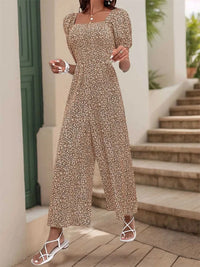 Printed Square Neck Puff Sleeve Jumpsuit 100100346581755 31 Affordable Fashion Under $100 Jerry's Apparel 