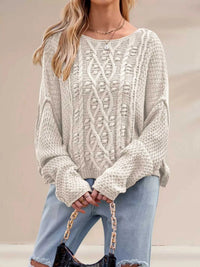 Cable Knit Dropped Shoulder Sweater 100100337070242 47 Affordable Fashion Under $100 Jerry's Apparel 