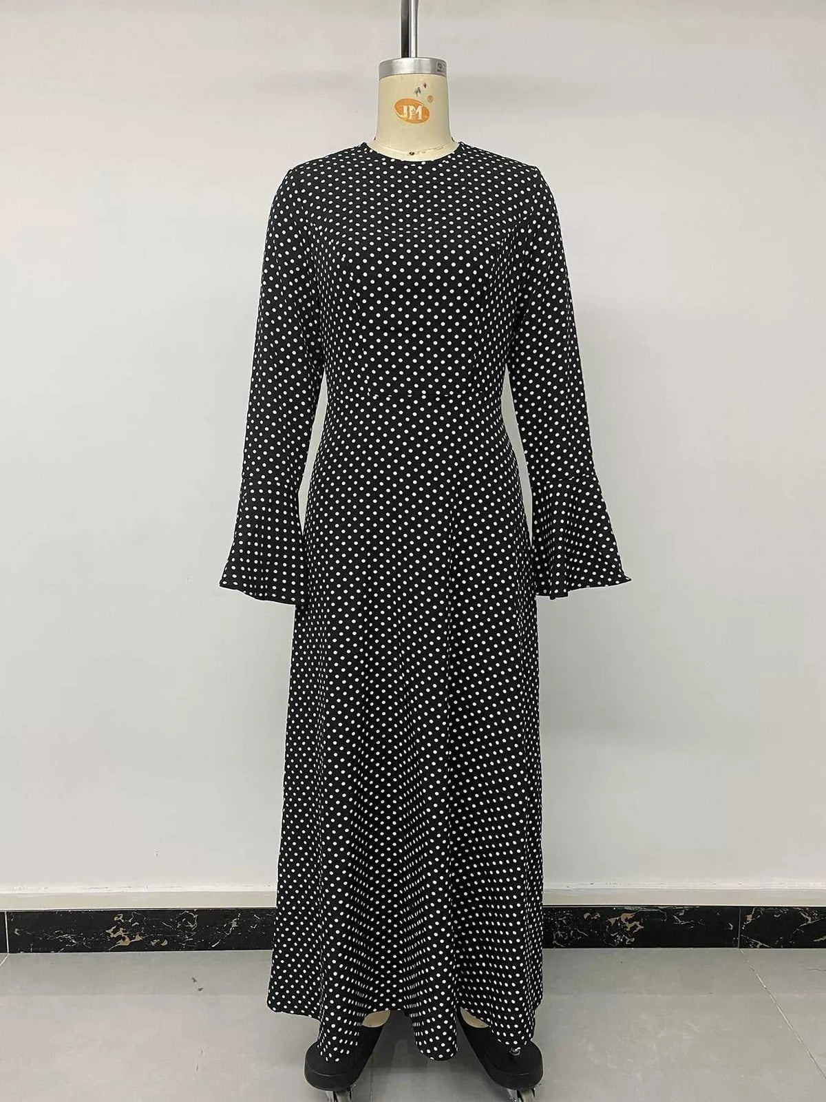 Polka Dot Flare Sleeve Maxi Dress 101001766830124 45 Affordable Fashion Under $100 Jerry's Apparel 